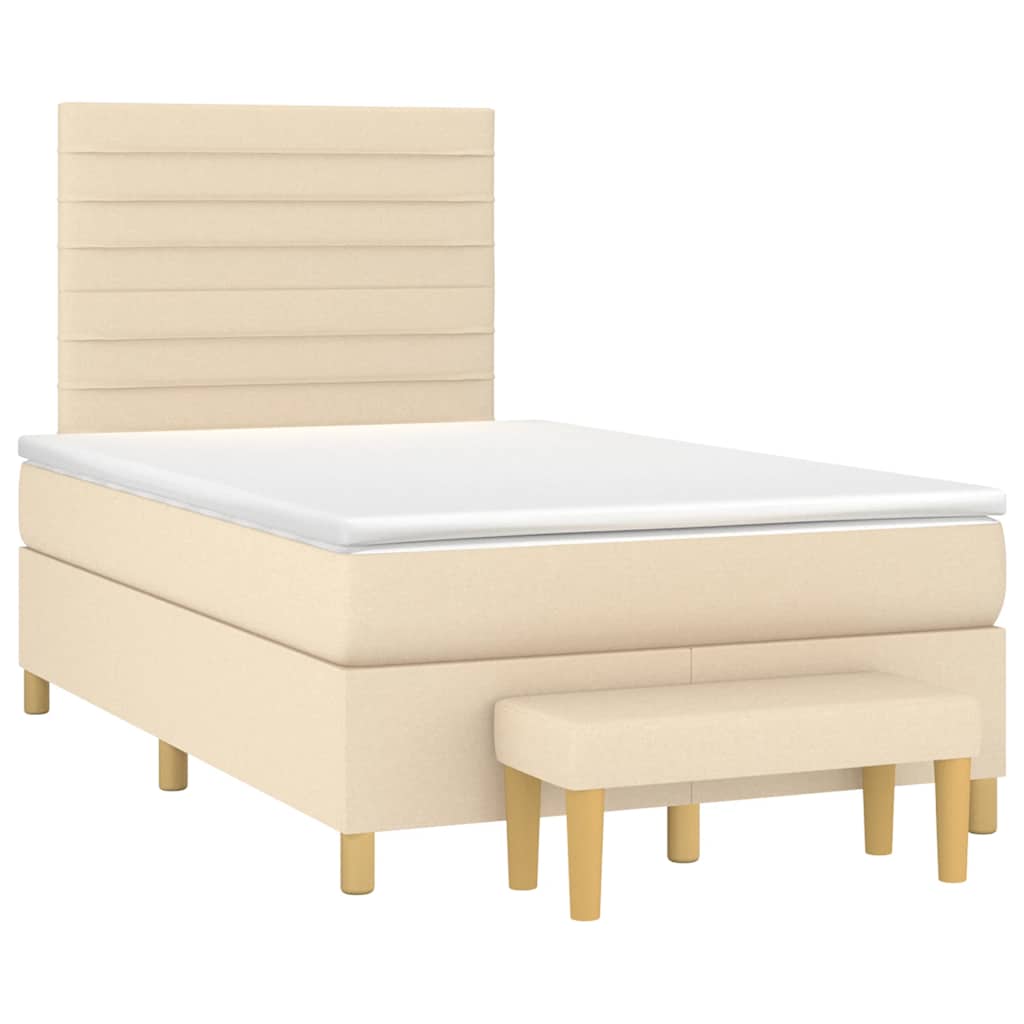 Krevet box spring s madracem krem 120 x 190 cm od tkanine