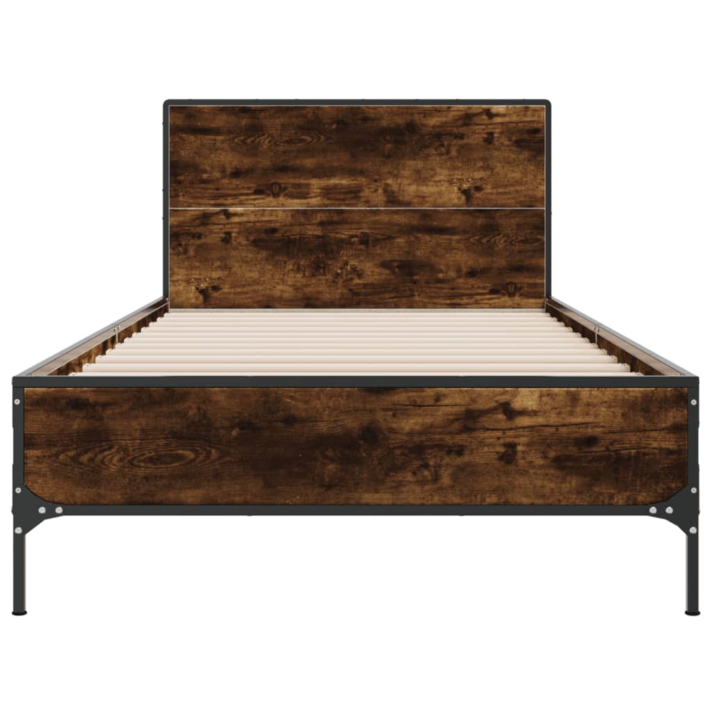 Okvir za krevet boja hrasta 120x200cm konstruirano drvo i metal