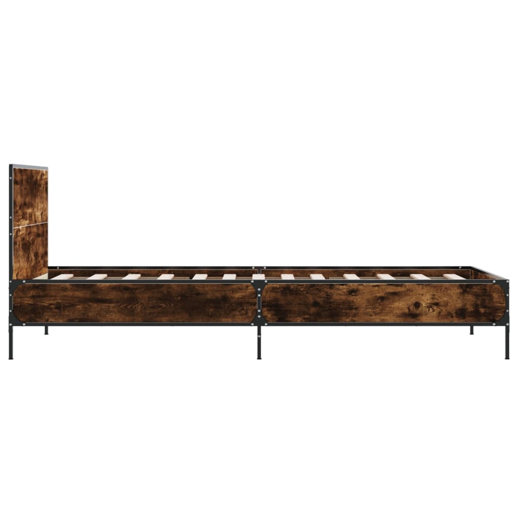 Okvir za krevet boja hrasta 120x200cm konstruirano drvo i metal