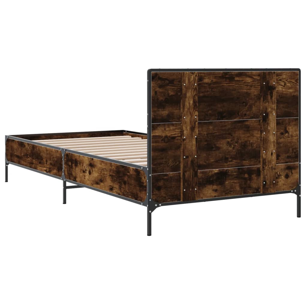 Okvir za krevet boja hrasta 120x200cm konstruirano drvo i metal