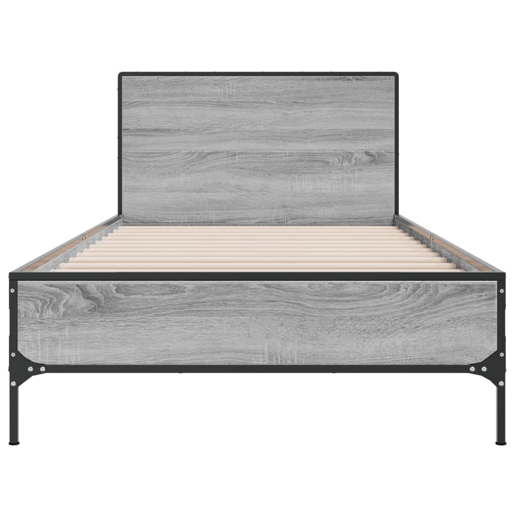 Okvir za krevet boja hrasta 100x200cm konstruirano drvo i metal