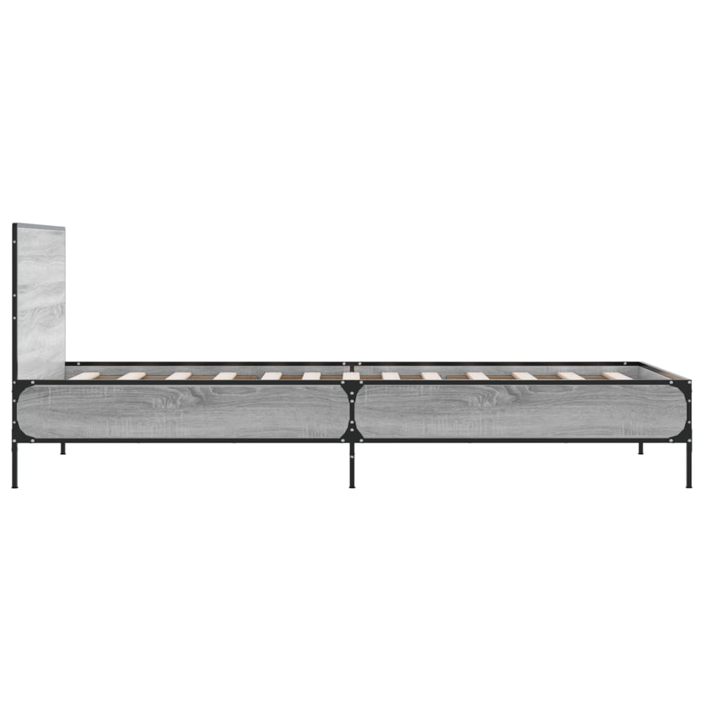 Okvir za krevet boja hrasta 100x200cm konstruirano drvo i metal