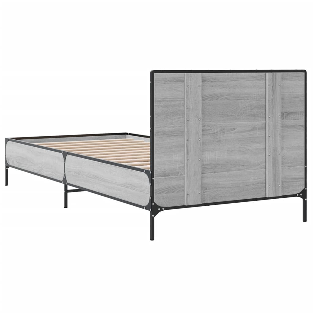Okvir za krevet boja hrasta 100x200cm konstruirano drvo i metal
