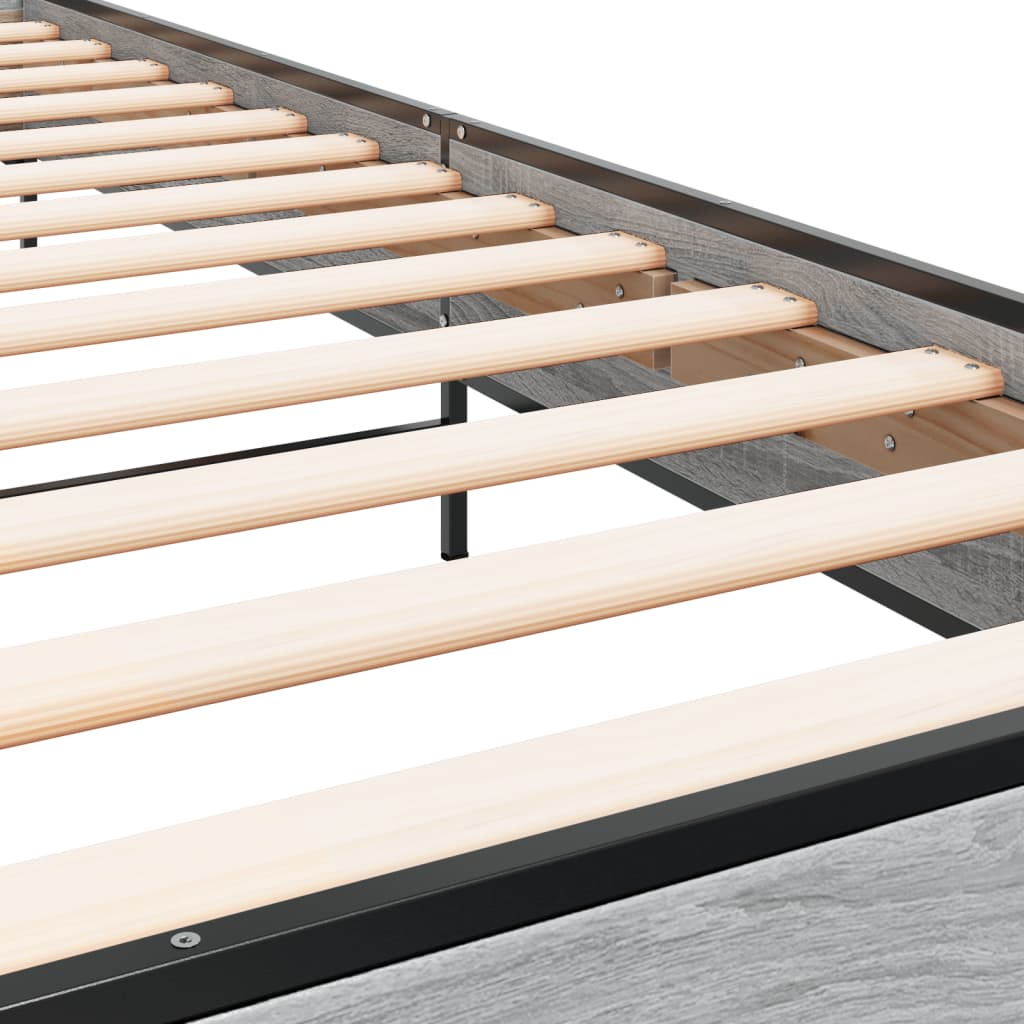 Okvir za krevet boja hrasta 100x200cm konstruirano drvo i metal