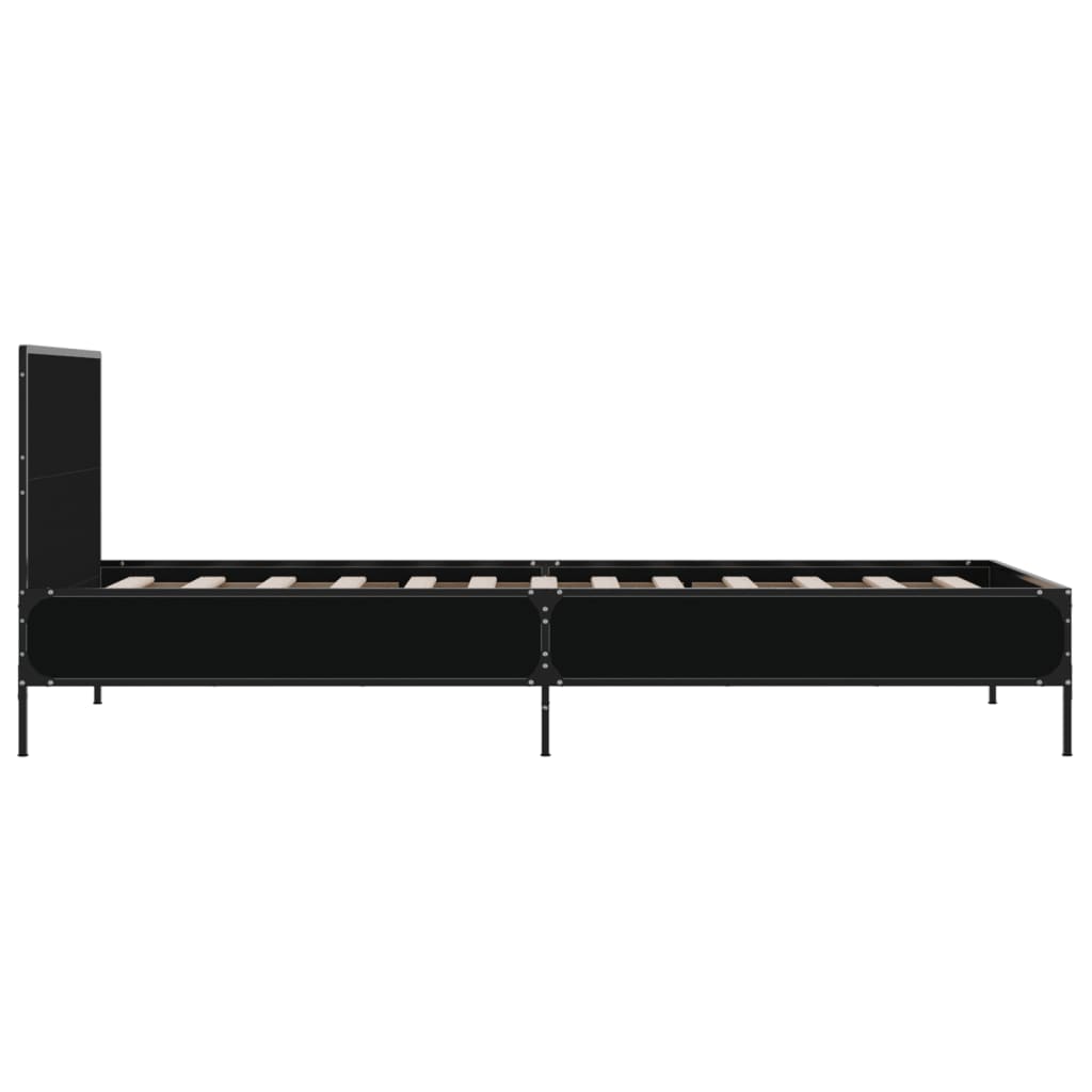 Okvir za krevet crni 90 x 190 cm od konstruiranog drvo i metal
