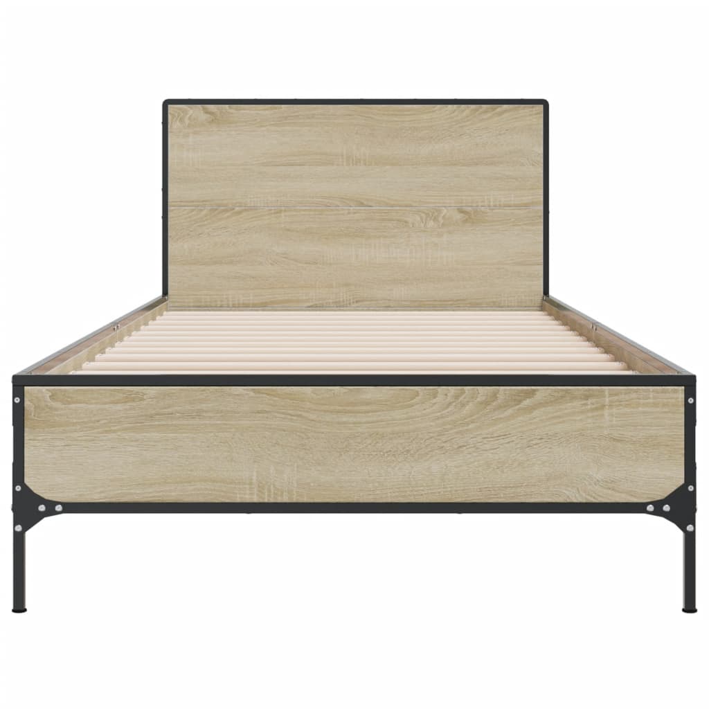 Okvir za krevet boja hrasta 90x190 cm konstruirano drvo i metal