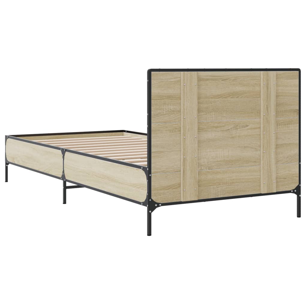 Okvir za krevet boja hrasta 90x190 cm konstruirano drvo i metal