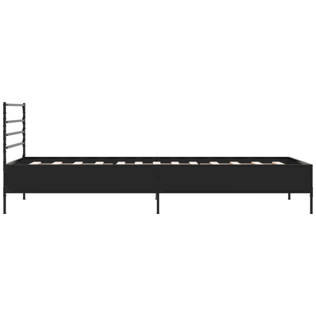 Okvir kreveta crni 90 x 200 cm konstruirano drvo i metal