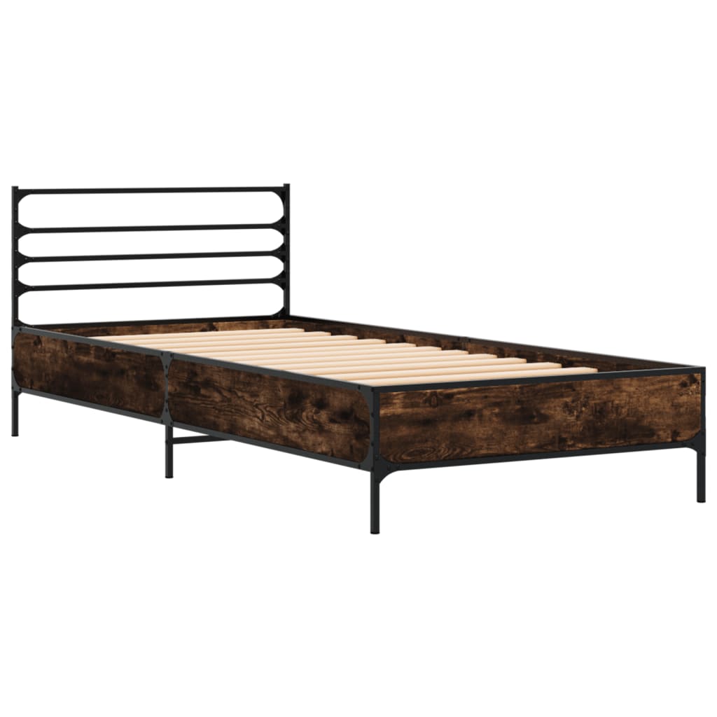 Okvir za krevet boja hrasta 120x200cm konstruirano drvo i metal