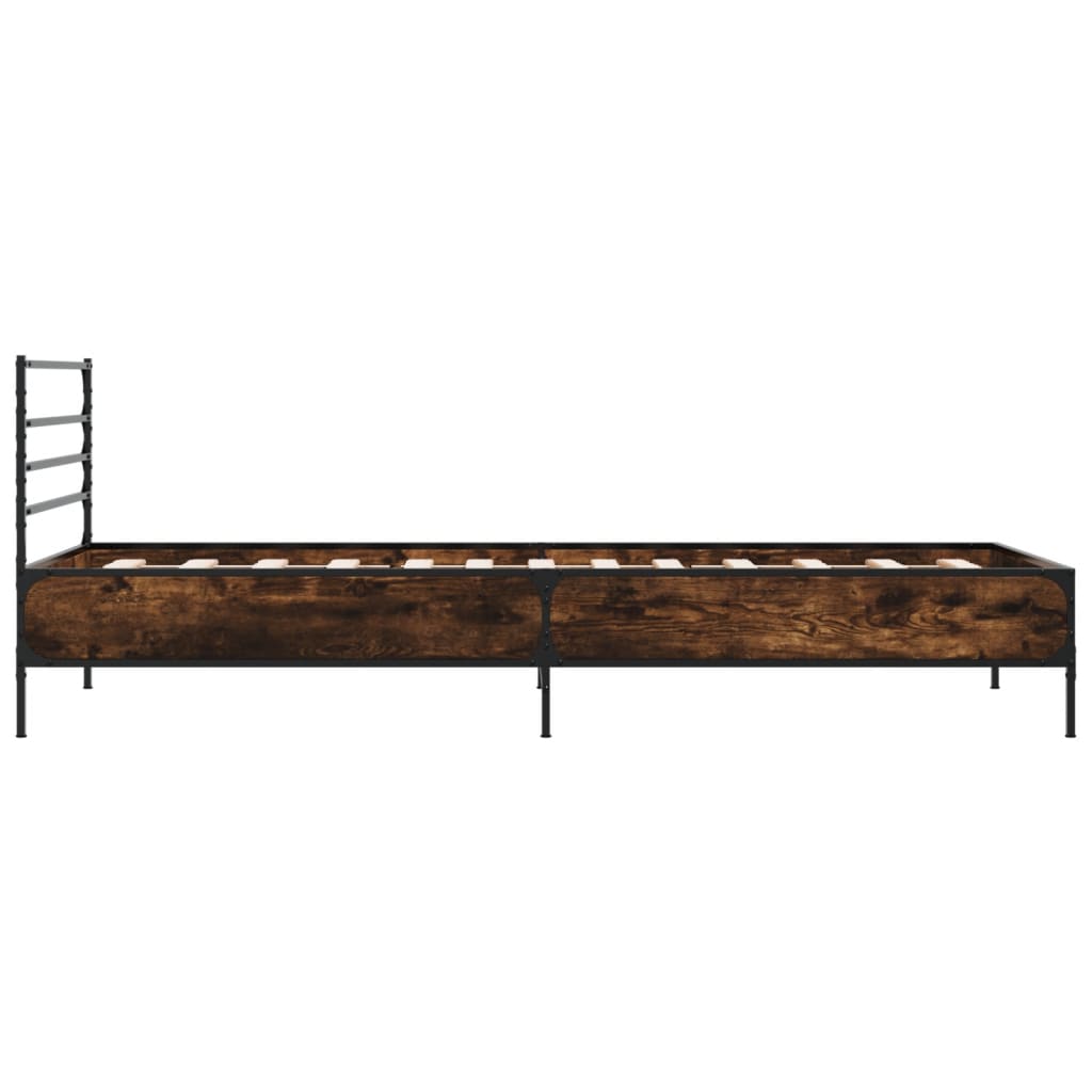 Okvir za krevet boja hrasta 120x200cm konstruirano drvo i metal