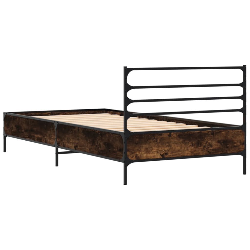 Okvir za krevet boja hrasta 120x200cm konstruirano drvo i metal