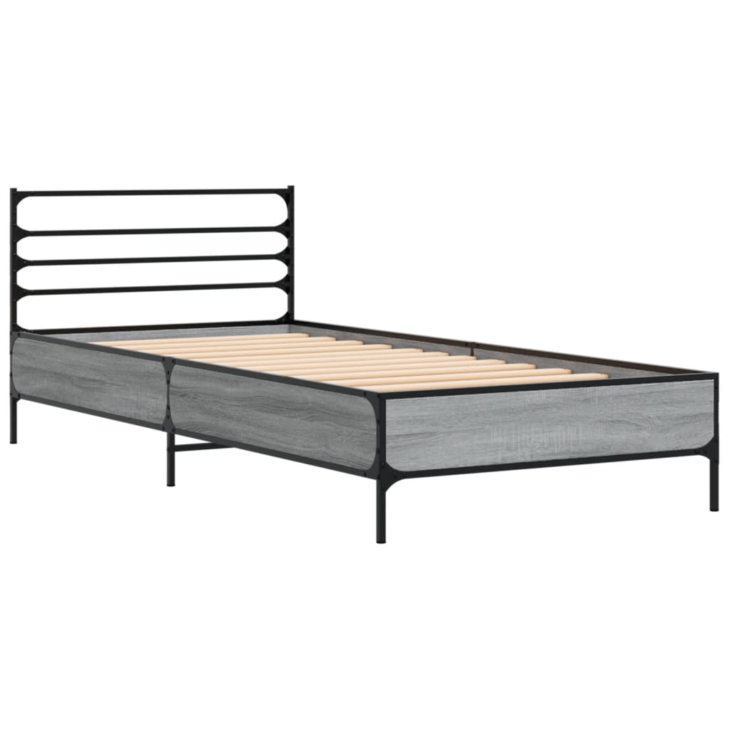 Okvir za krevet boja hrasta 100x200cm konstruirano drvo i metal