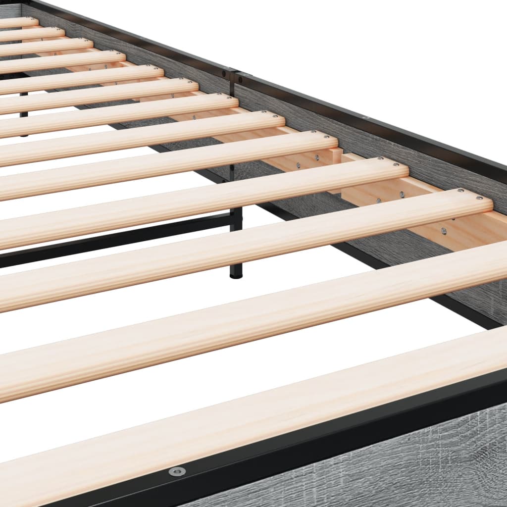 Okvir za krevet boja hrasta 100x200cm konstruirano drvo i metal