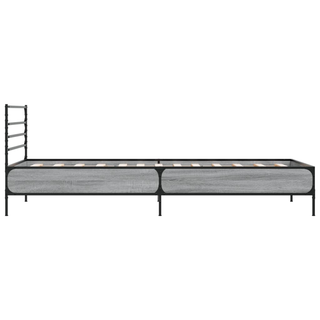 Okvir za krevet boja hrasta 75x190 cm konstruirano drvo i metal