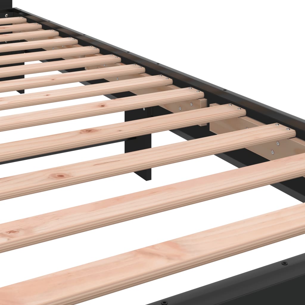 Okvir kreveta crni 90 x 200 cm konstruirano drvo i metal