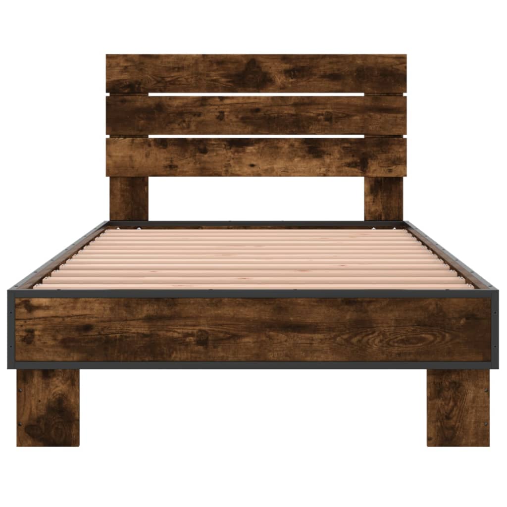 Okvir za krevet boja hrasta 90x200 cm konstruirano drvo i metal