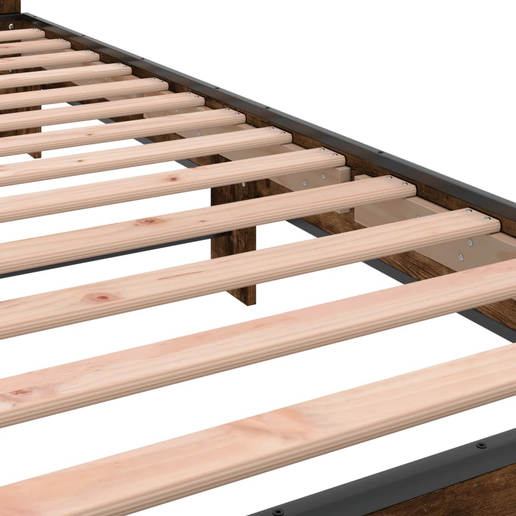 Okvir za krevet boja hrasta 90x200 cm konstruirano drvo i metal