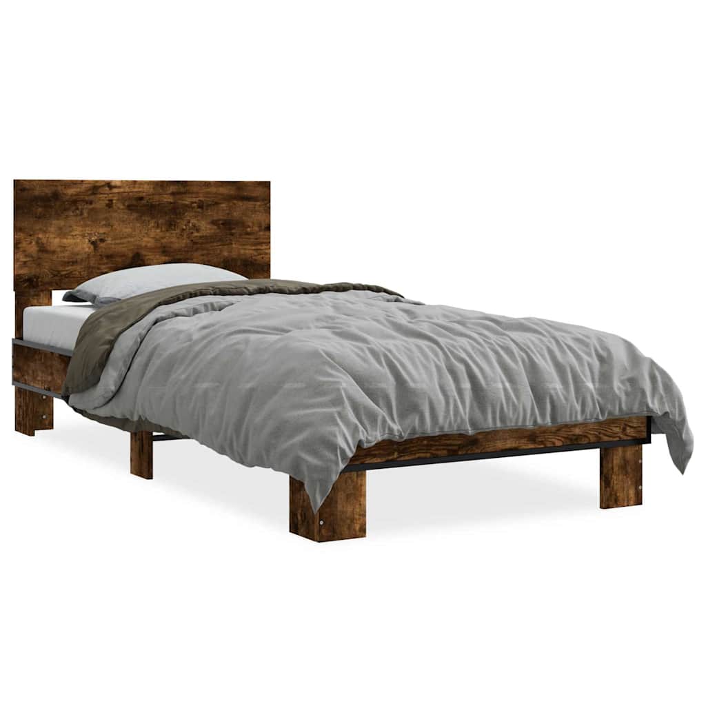 Okvir kreveta boja hrasta 75 x 190 cm konstruirano drvo i metal