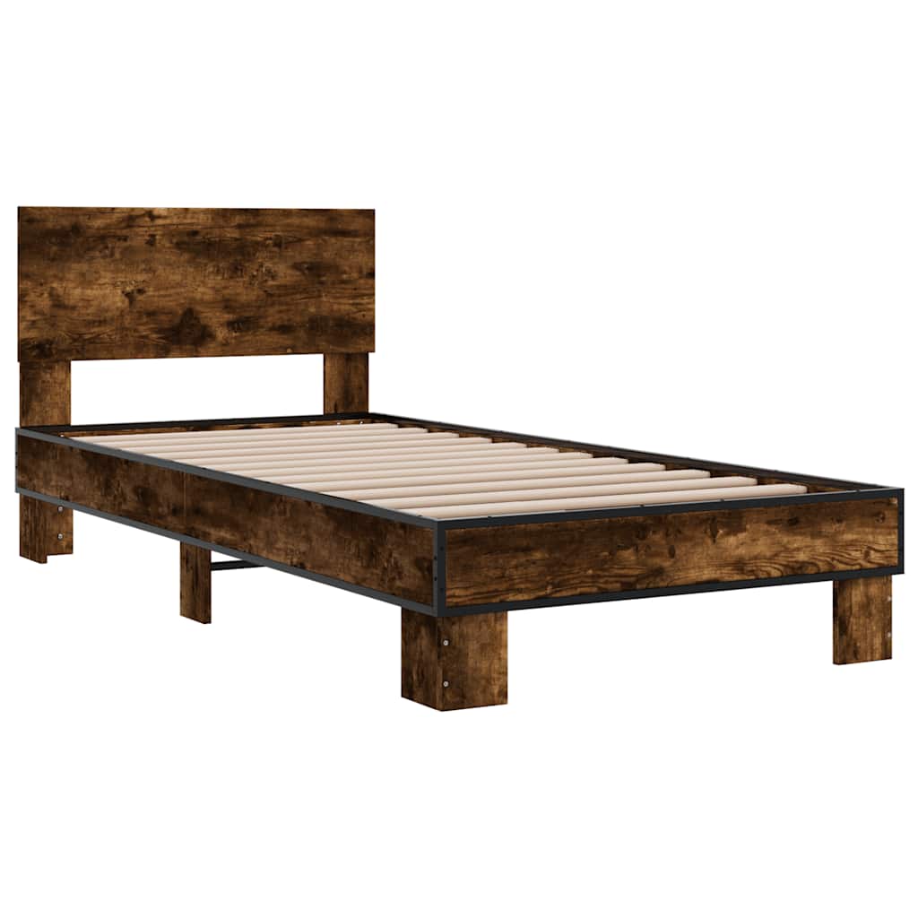 Okvir kreveta boja hrasta 75 x 190 cm konstruirano drvo i metal