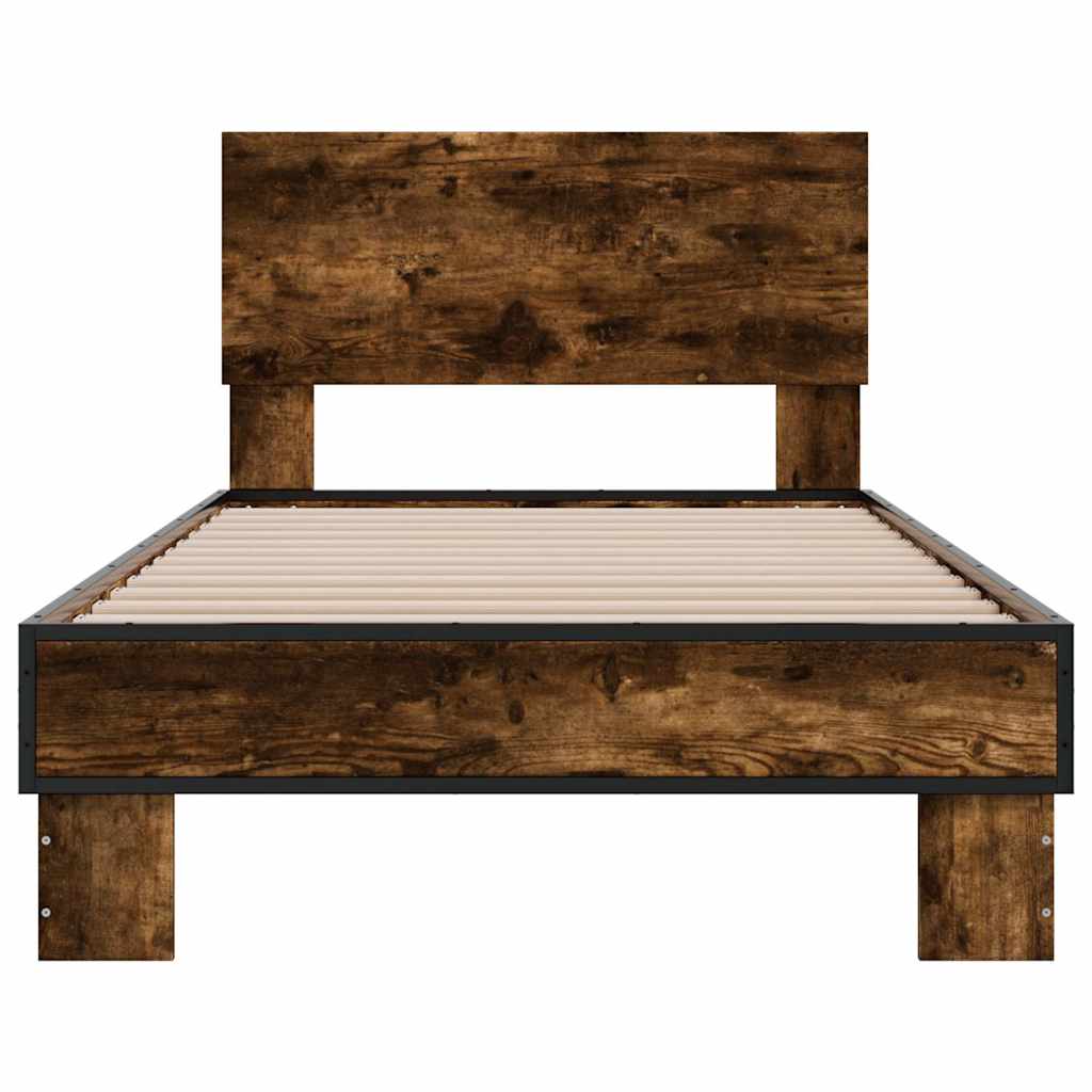 Okvir kreveta boja hrasta 75 x 190 cm konstruirano drvo i metal