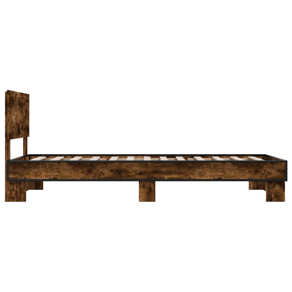 Okvir kreveta boja hrasta 75 x 190 cm konstruirano drvo i metal