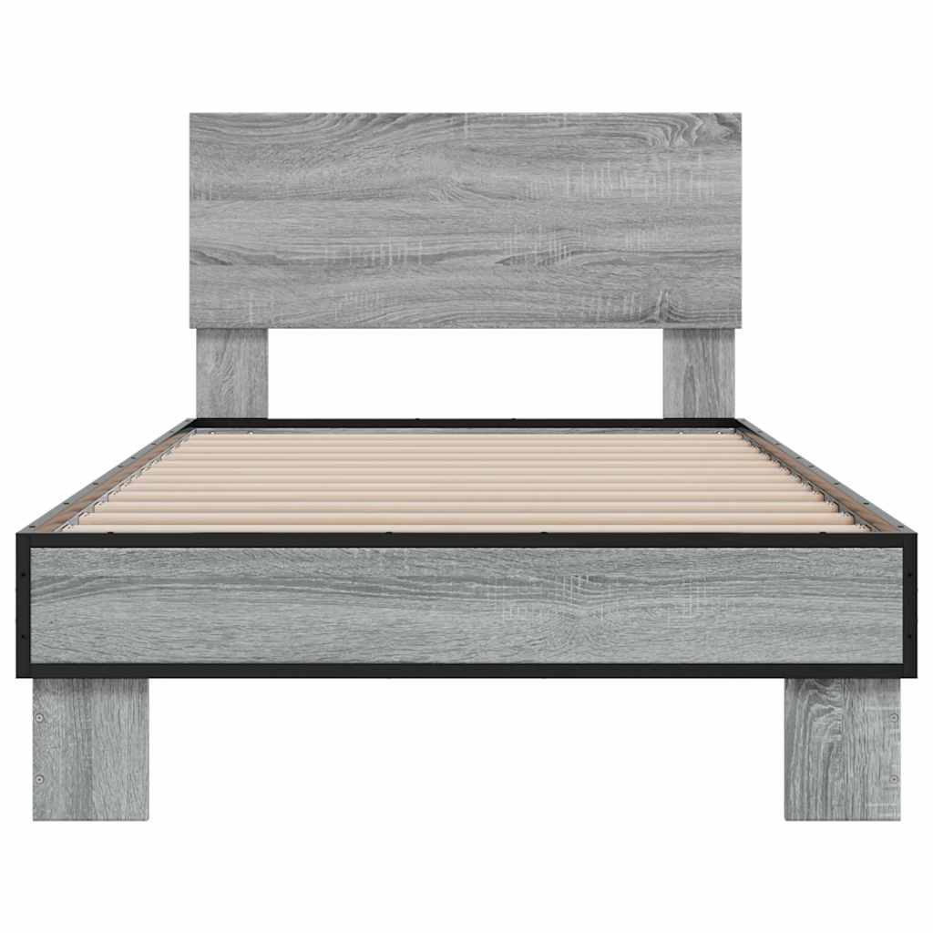 Okvir za krevet boja hrasta 75x190 cm konstruirano drvo i metal