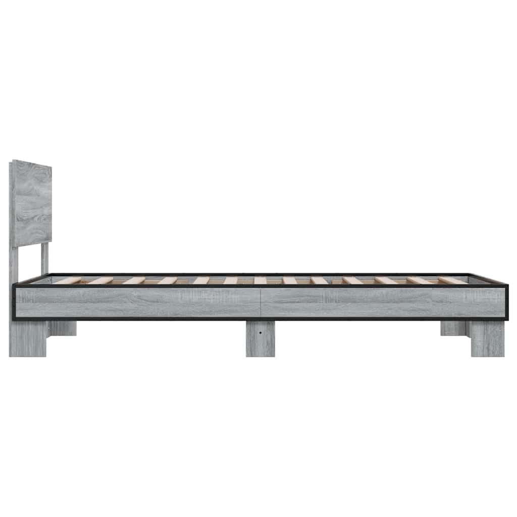 Okvir za krevet boja hrasta 75x190 cm konstruirano drvo i metal