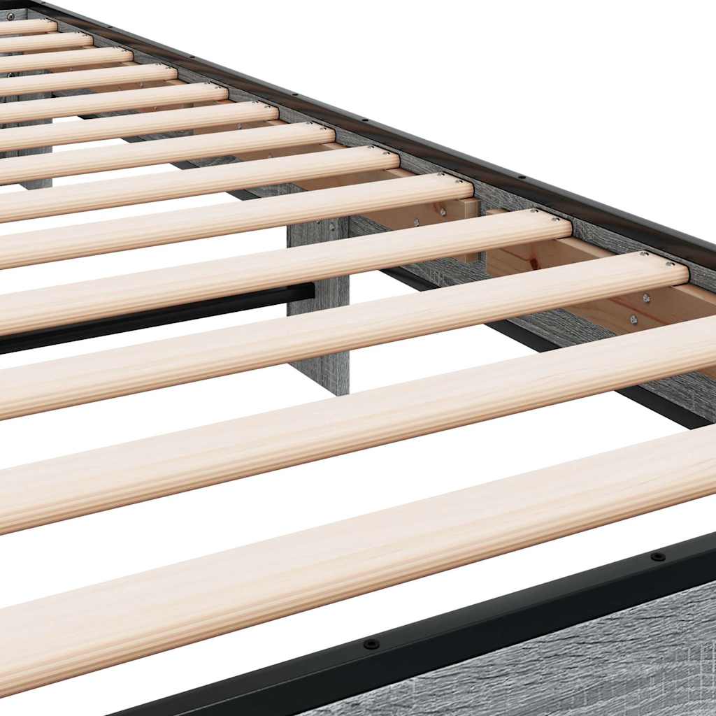 Okvir za krevet boja hrasta 75x190 cm konstruirano drvo i metal