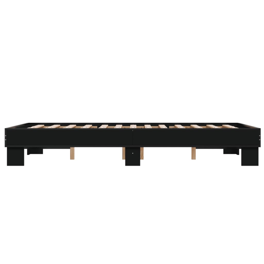 Okvir kreveta crni 140 x 200 cm od konstruiranog drva i metala