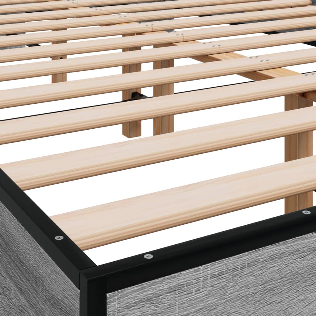 Okvir kreveta boja hrasta 140x200cm konstruirano drvo i metal