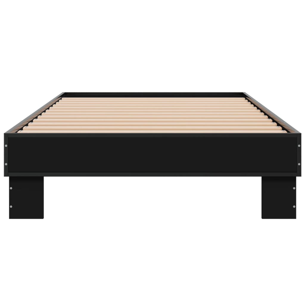 Okvir kreveta crni 90 x 200 cm konstruirano drvo i metal