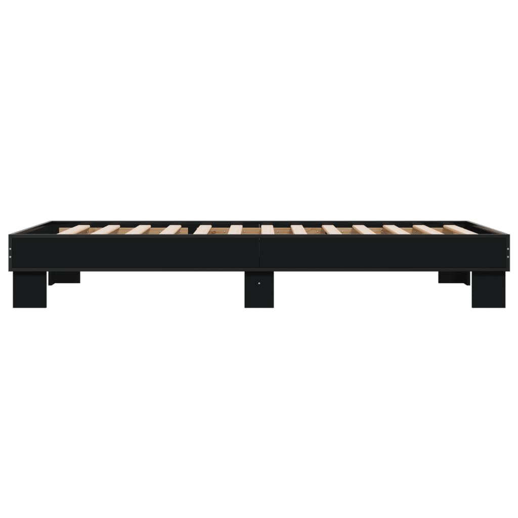 Okvir kreveta crni 90 x 200 cm konstruirano drvo i metal