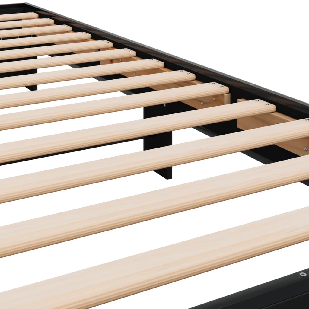 Okvir kreveta crni 90 x 200 cm konstruirano drvo i metal