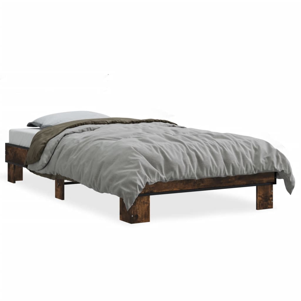 Okvir kreveta boja hrasta 75 x 190 cm konstruirano drvo i metal