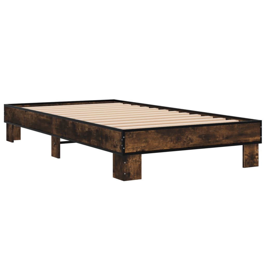 Okvir kreveta boja hrasta 75 x 190 cm konstruirano drvo i metal