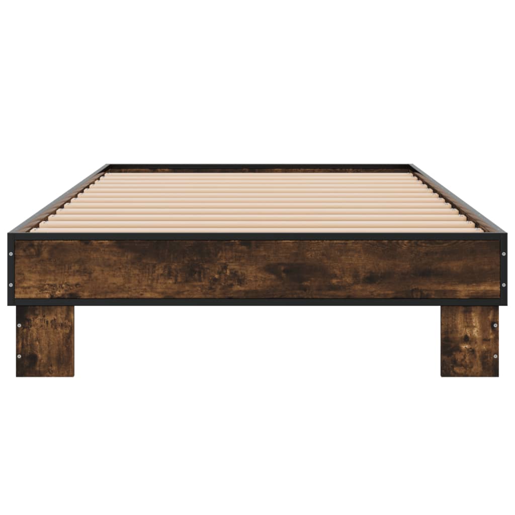 Okvir kreveta boja hrasta 75 x 190 cm konstruirano drvo i metal