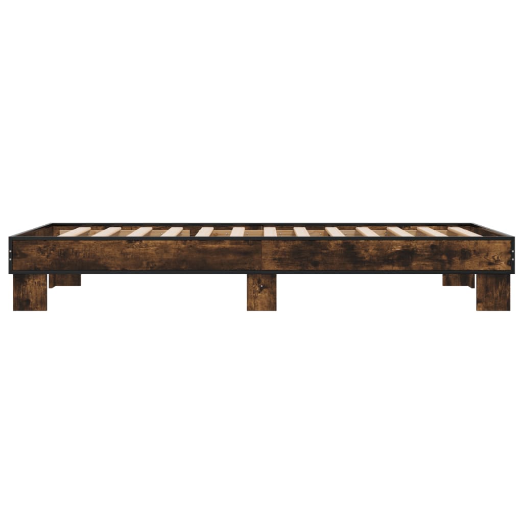 Okvir kreveta boja hrasta 75 x 190 cm konstruirano drvo i metal