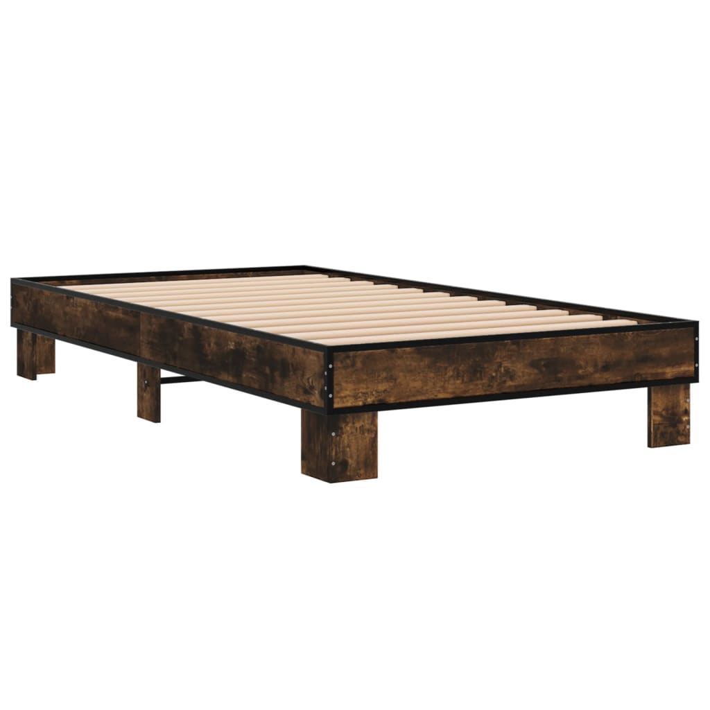 Okvir kreveta boja hrasta 75 x 190 cm konstruirano drvo i metal
