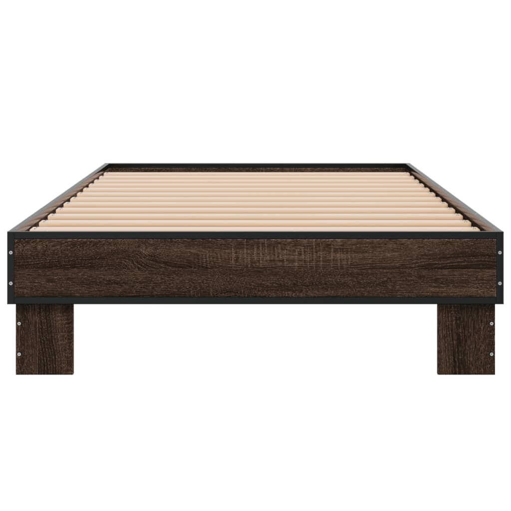 Okvir za krevet smeđi hrast 75x190 cm konstruirano drvo