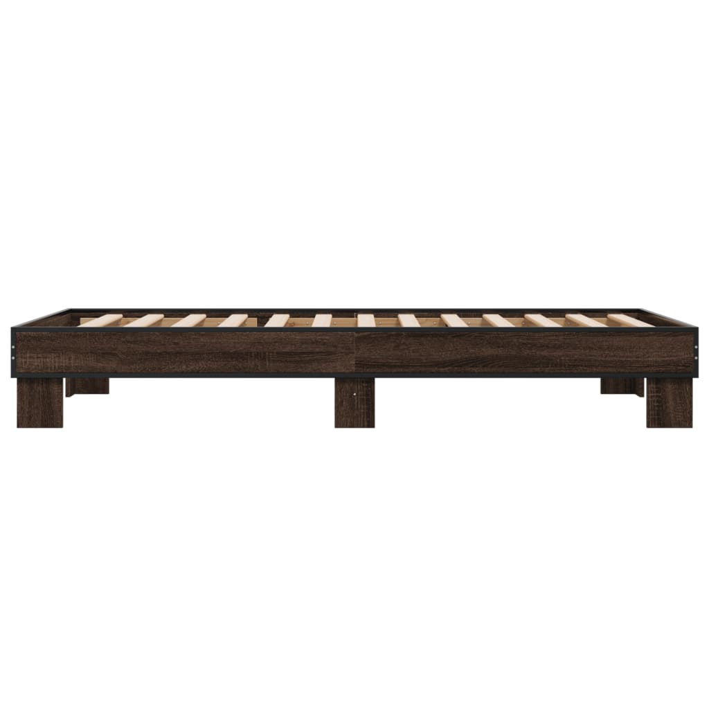 Okvir za krevet smeđi hrast 75x190 cm konstruirano drvo