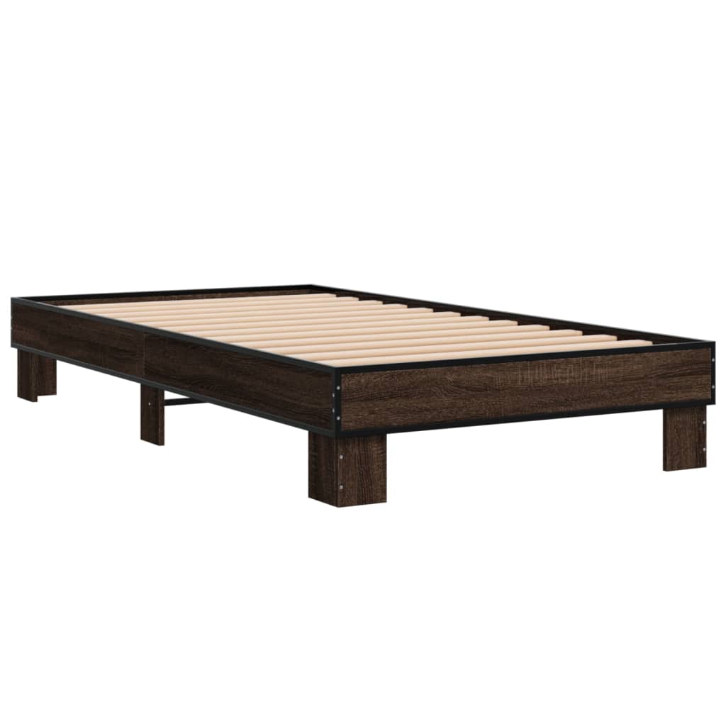 Okvir za krevet smeđi hrast 75x190 cm konstruirano drvo