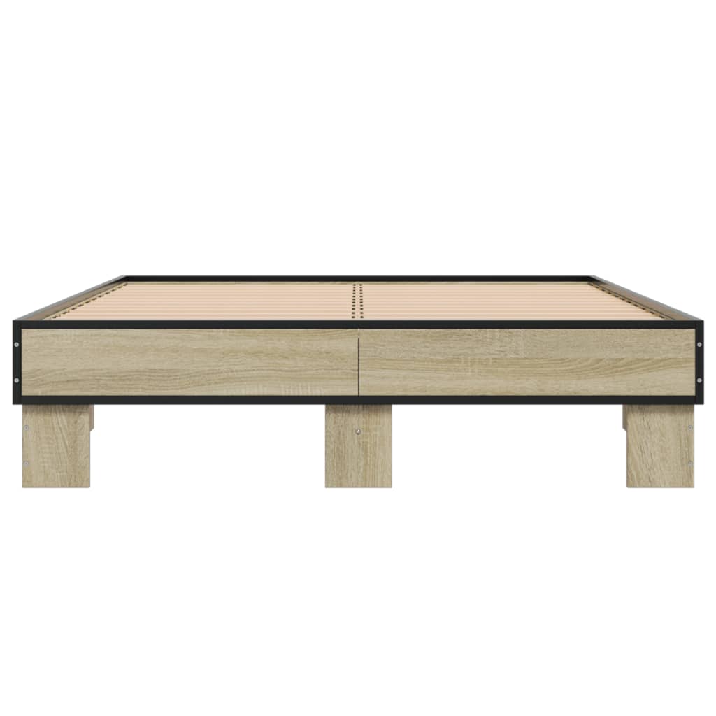 Okvir za krevet boja hrasta 120x190cm konstruirano drvo i metal