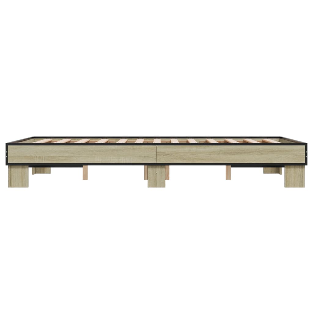 Okvir za krevet boja hrasta 120x190cm konstruirano drvo i metal