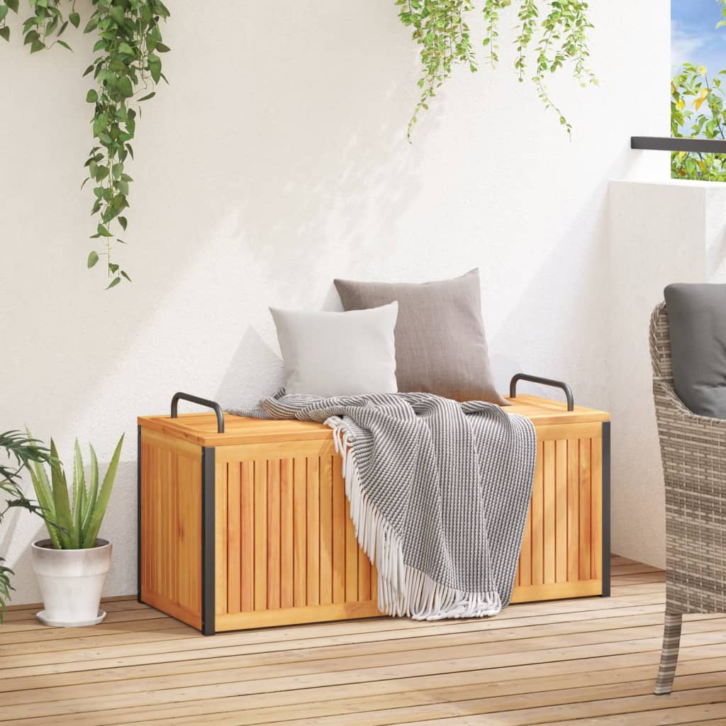 Vanjska kutija za jastuke 110x45x42/53 cm masivno drvo i čelik