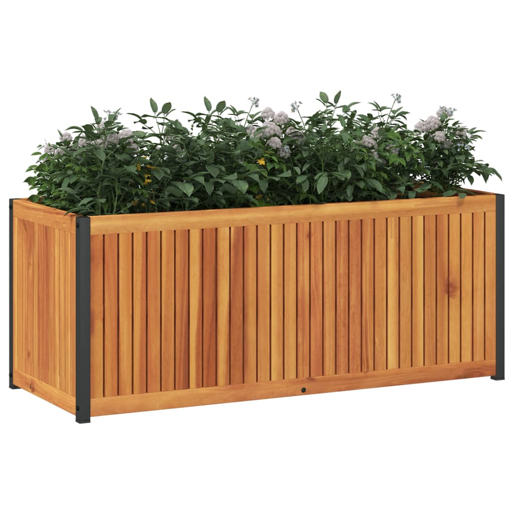 Vrtna sadilica 110 x 45 x 44 cm masivno bagremovo drvo i čelik