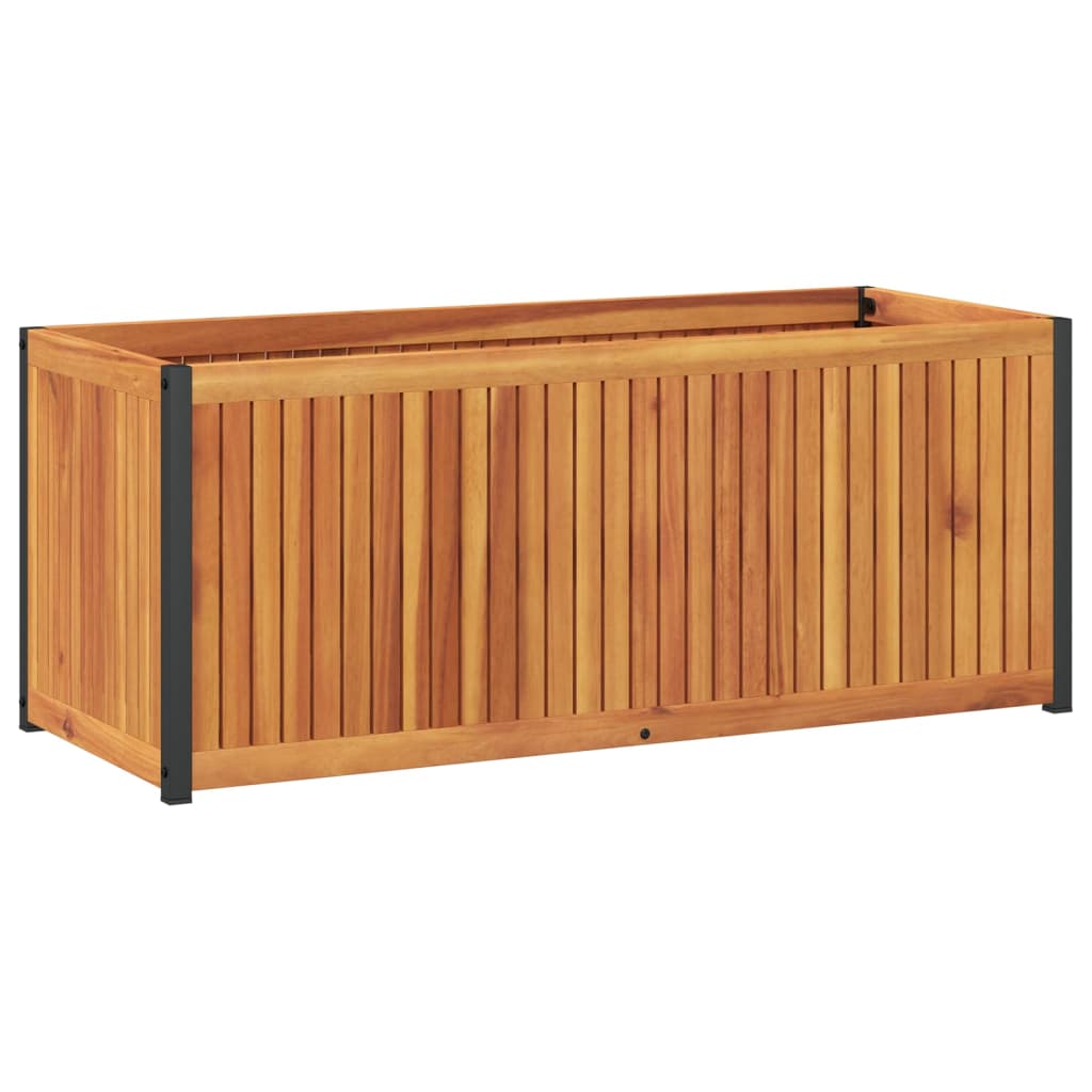 Vrtna sadilica 110 x 45 x 44 cm masivno bagremovo drvo i čelik