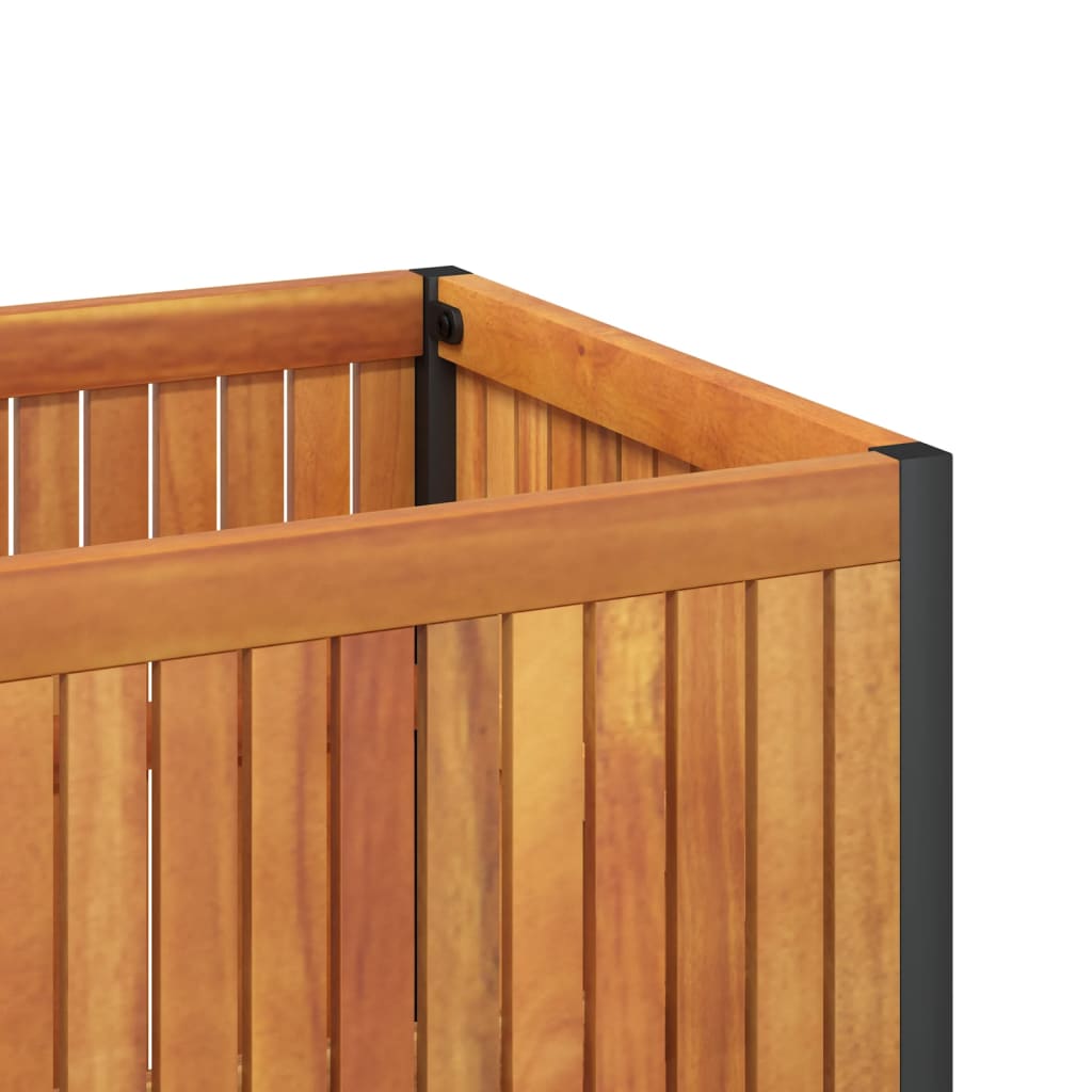 Vrtna sadilica 110 x 45 x 44 cm masivno bagremovo drvo i čelik