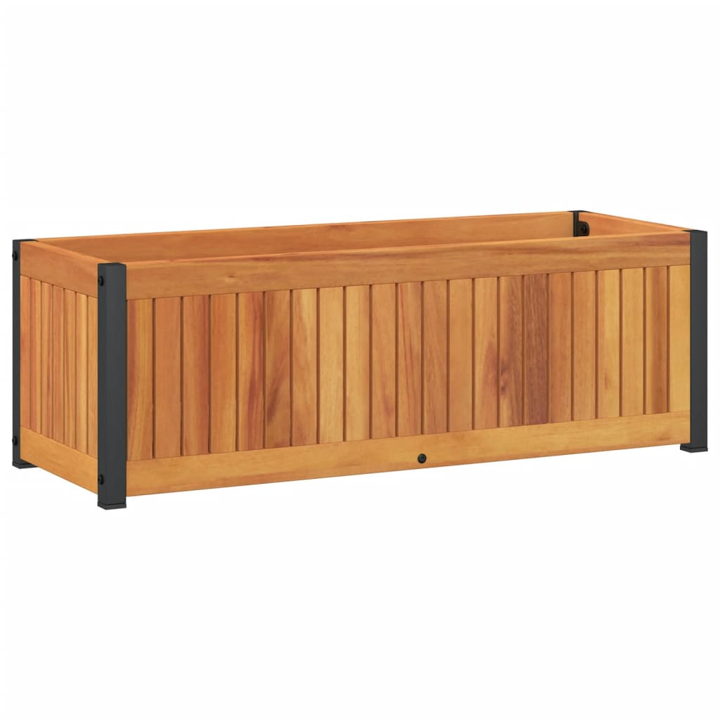 Vrtna sadilica 80 x 30 x 27,5 cm masivno bagremovo drvo i čelik