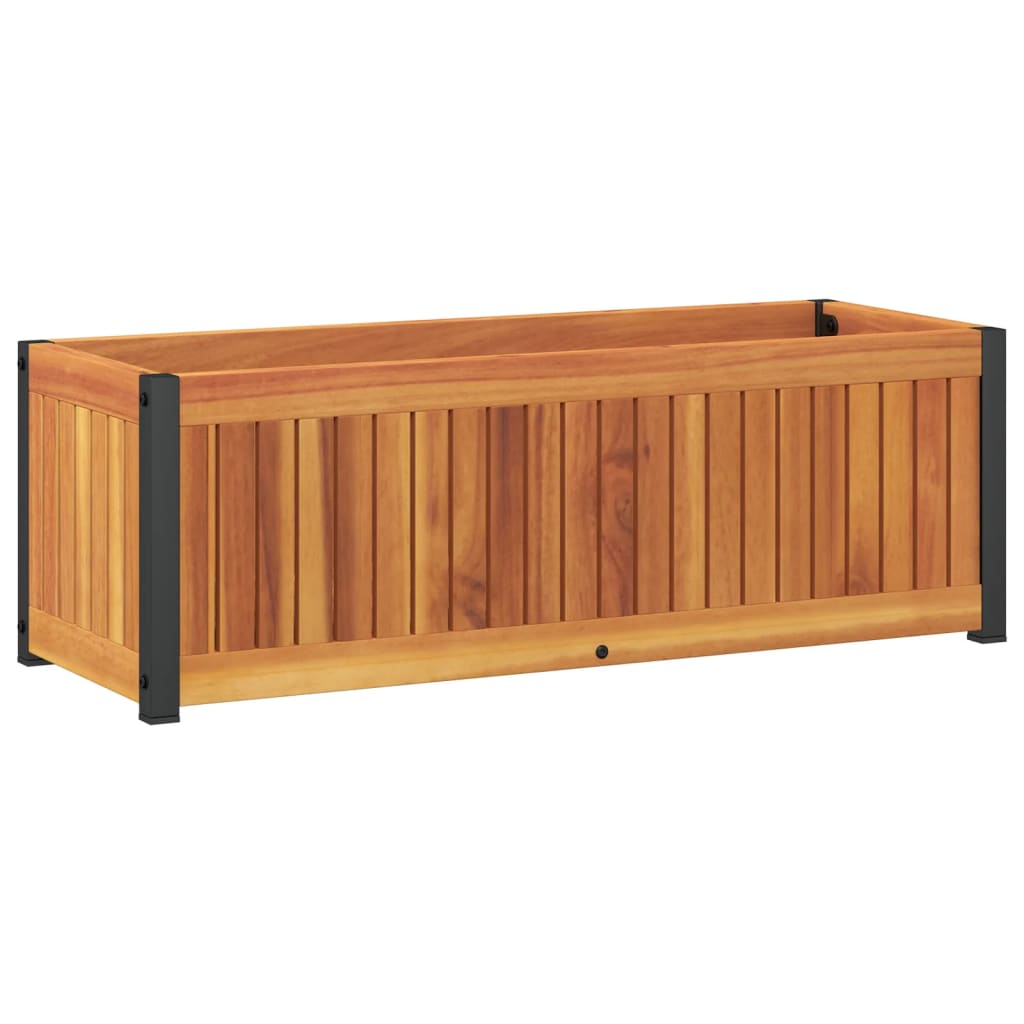 Vrtna sadilica 80 x 30 x 27,5 cm masivno bagremovo drvo i čelik