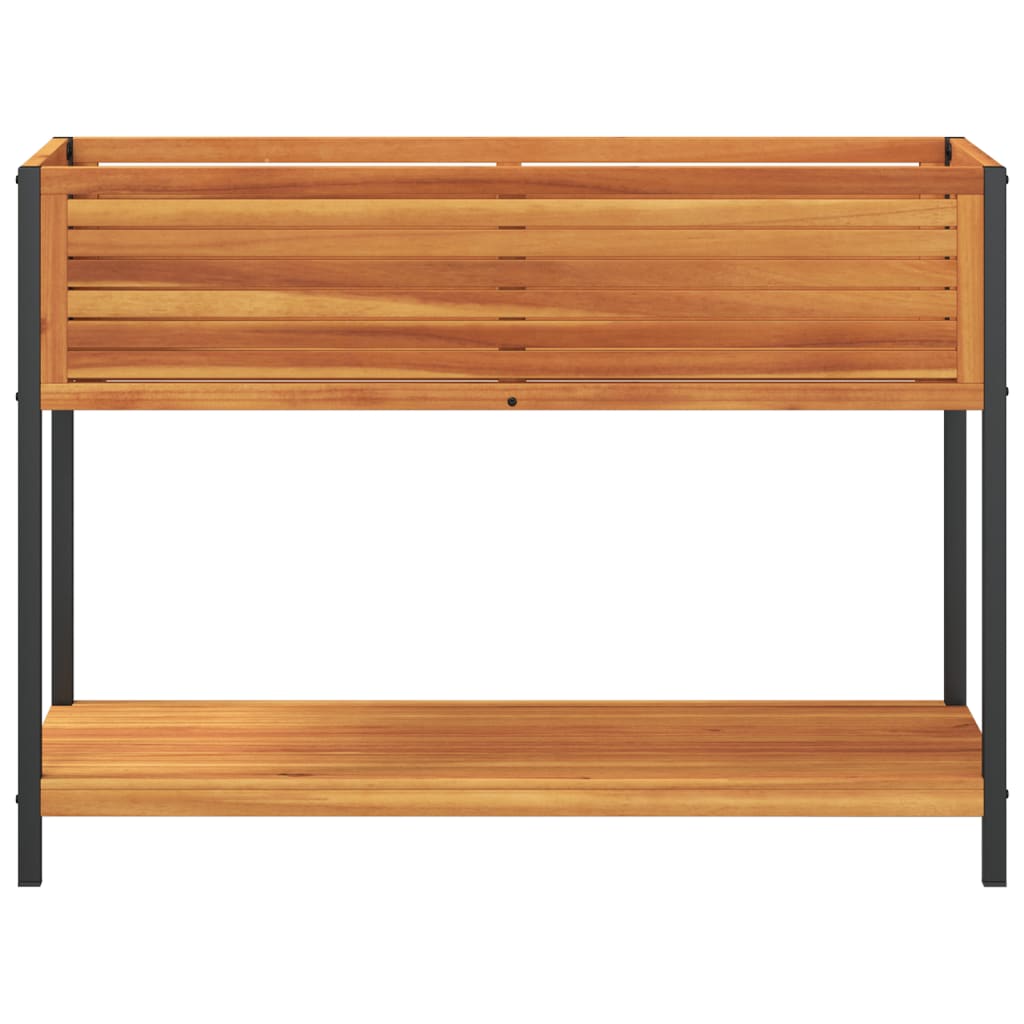 Vrtna sadilica s policom 110 x 45 x 80 cm masivno drvo i čelik